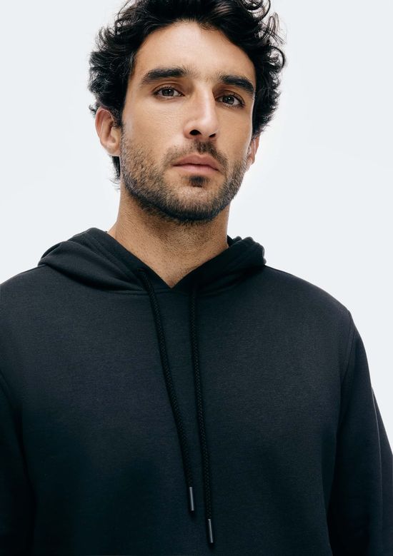 Foto do produto: Blusão Básico Masculino Comfort Em Moletom Peluciado - Preto