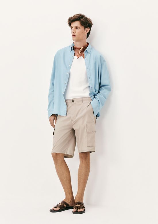 Foto do produto: Bermuda Masculina Cargo Reta - Bege