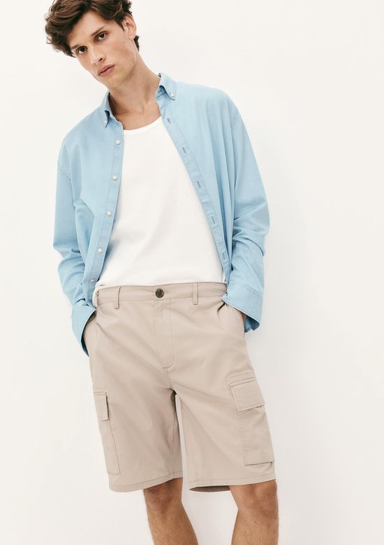 Foto do produto: Bermuda Masculina Cargo Reta - Bege