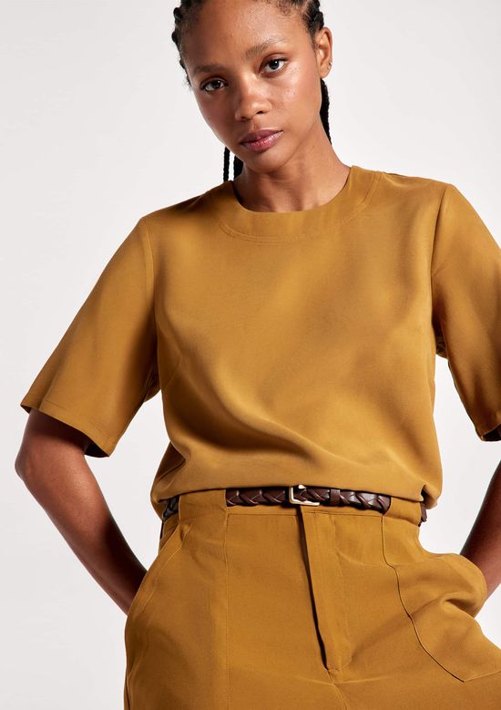 Foto do produto: Blusa Feminina Manga Curta Peach Touch - Marrom