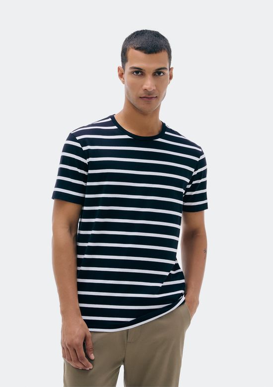 Foto do produto: Camiseta Básica Masculina Mar Em Algodão Peruano - Preto