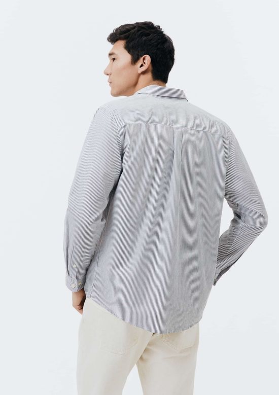 Foto do produto: Camisa Básica Masculina Manga Longa Slim Xadrez - Branco