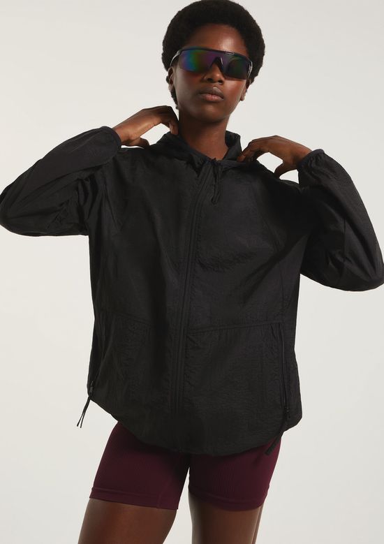 Foto do produto: Jaqueta Esportiva Masculina Corta Vento Com Capuz - Preto