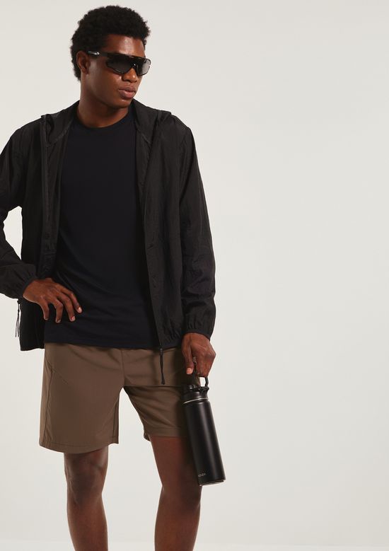 Foto do produto: Jaqueta Esportiva Masculina Corta Vento Com Capuz - Preto