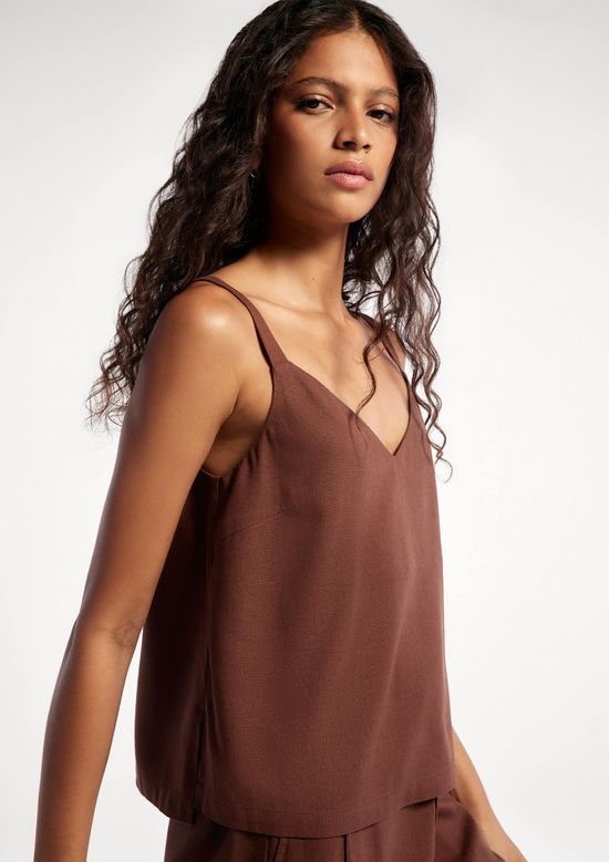 Foto do produto: Regata Feminina Decote V Box - Marrom