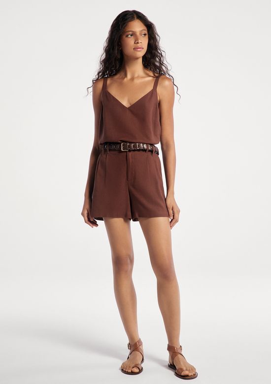 Foto do produto: Regata Feminina Decote V Box - Marrom