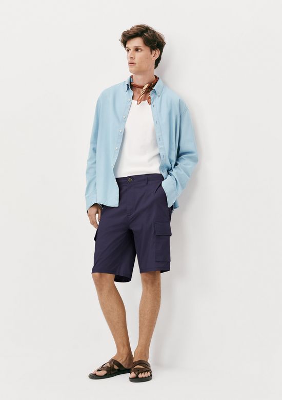 Foto do produto: Bermuda Masculina Cargo Reta - Azul