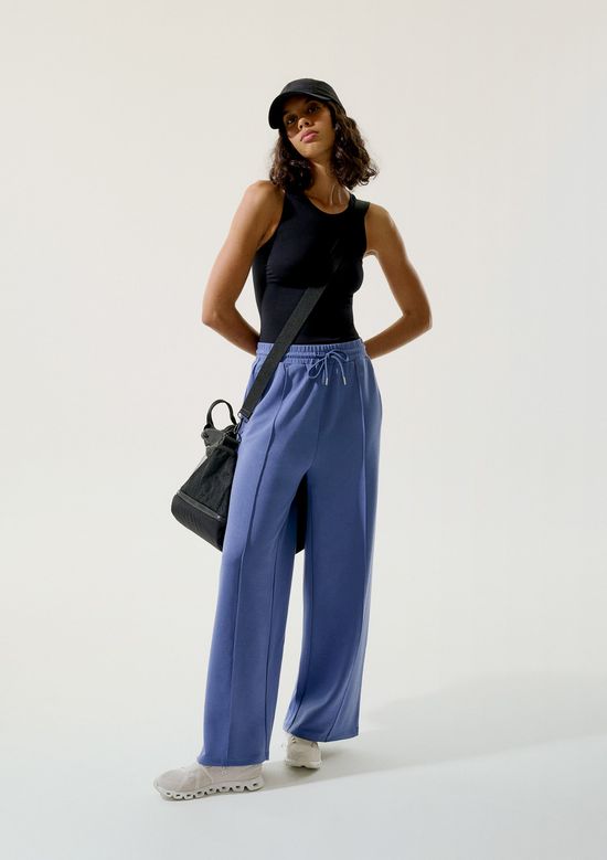 Foto do produto: Calça Esportiva Feminina Pantalona Com Prega - Azul