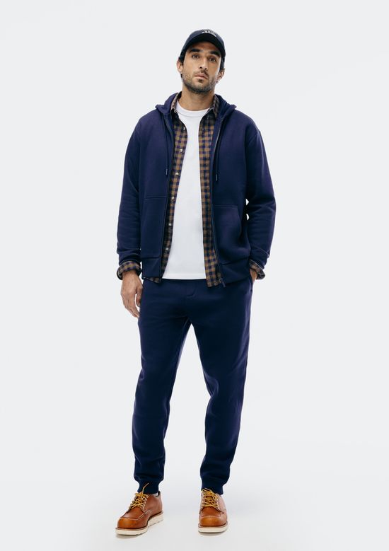 Foto do produto: Calça Básica Masculina Jogger Em Moletom Peluciado - Azul