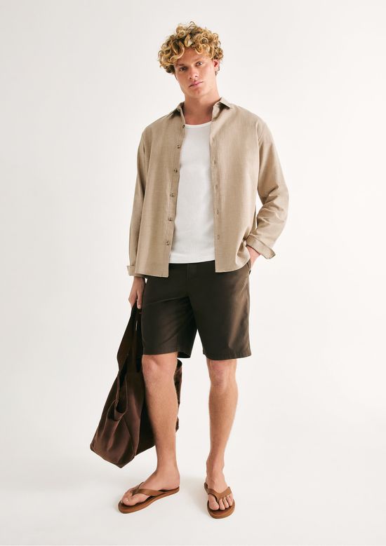 Foto do produto: Bermuda Básica Masculina Reta Em Sarja - Verde