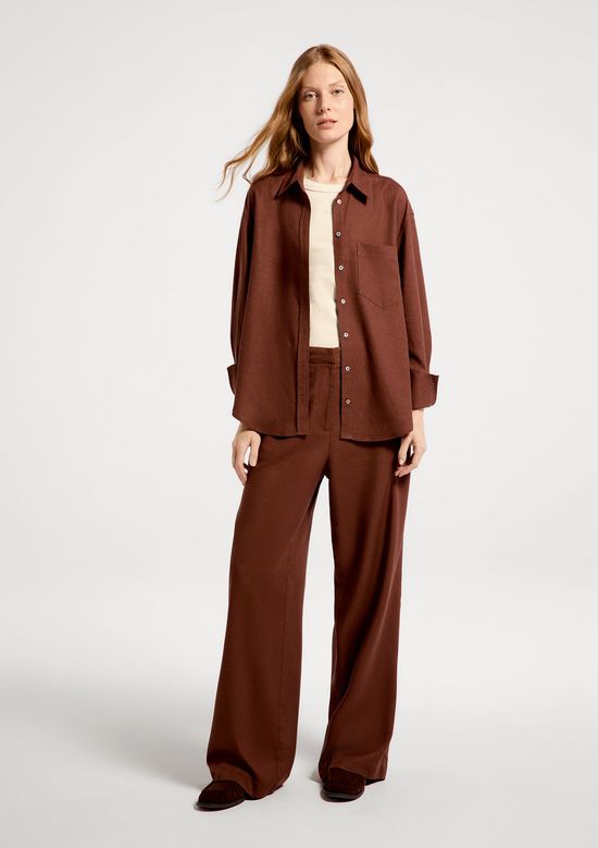 Foto do produto: Camisa Feminina Manga Longa Oversized - Marrom