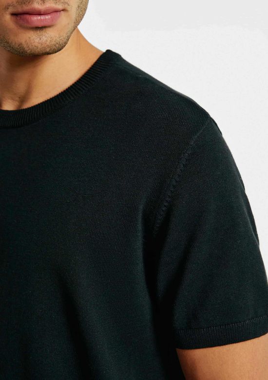Foto do produto: Camiseta Masculina Tricô Manga Curta - Preto