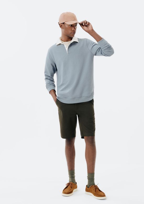 Foto do produto: Bermuda Básica Masculina Chino Reta Em Sarja - Verde