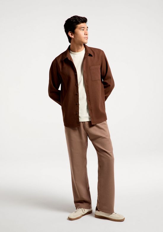 Foto do produto: Camisa Masculina Algodão Manga Longa - Marrom
