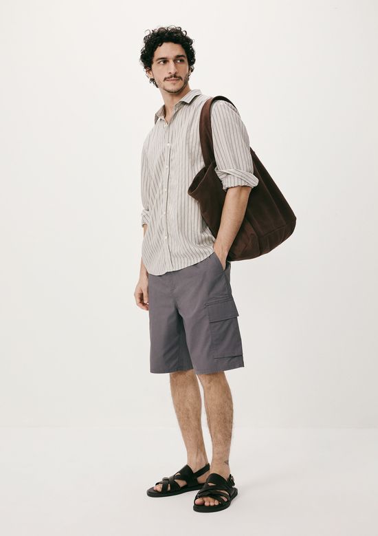 Foto do produto: Bermuda Masculina Cargo Reta - Cinza