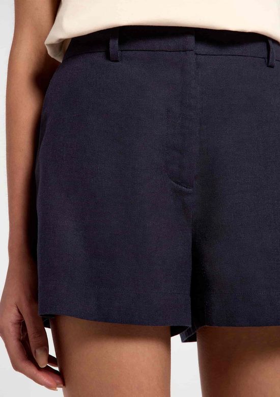 Foto do produto: Shorts Feminino Alfaiataria Com Linho - Azul