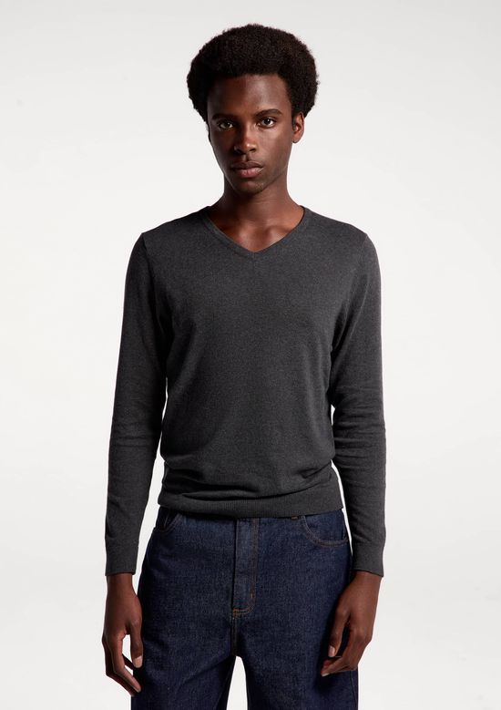 Foto do produto: Suéter Básico Masculino Regular Gola V - Cinza