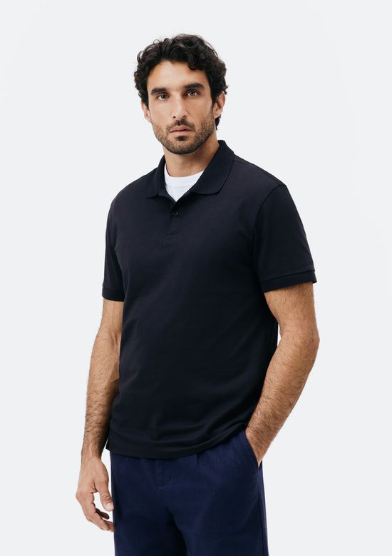 Foto do produto: Camisa Polo Básica Masculina Manga Curta Pima - Preto