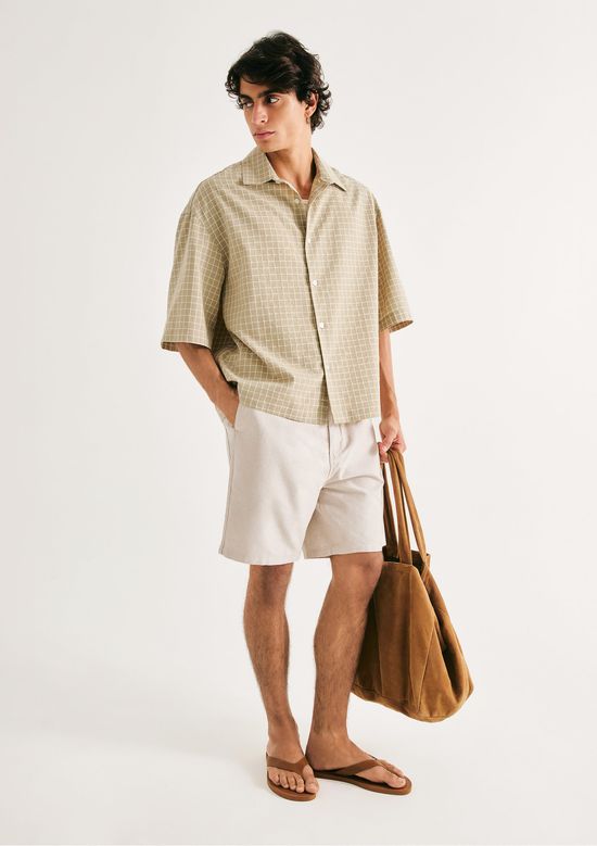 Foto do produto: Bermuda Masculina Reta Fio Tinto - Cinza