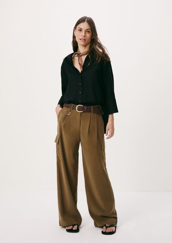 Foto do produto: Camisa Feminina Manga 7/8 Com Linho - Preto