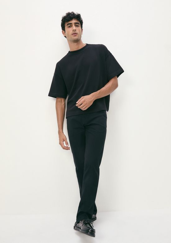 Foto do produto: Calça Básica Masculina Chino Slim Em Sarja Com Elastano - Preto