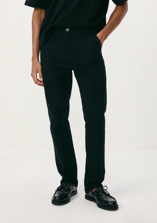 Foto do produto: Calça Básica Masculina Chino Slim Em Sarja Com Elastano - Preto