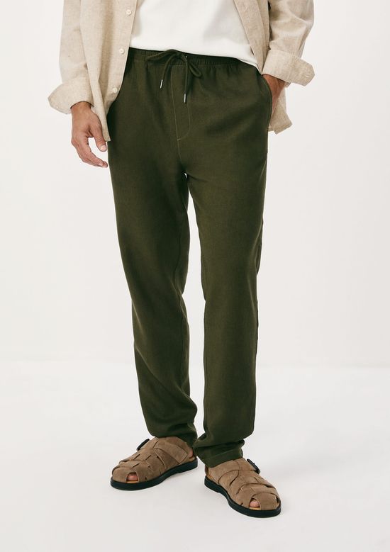 Foto do produto: Calça Básica Masculina Taper Em Linho - Verde