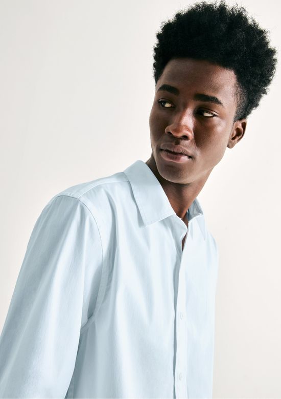 Foto do produto: Camisa Básica Masculina Super Slim Manga Longa - Azul