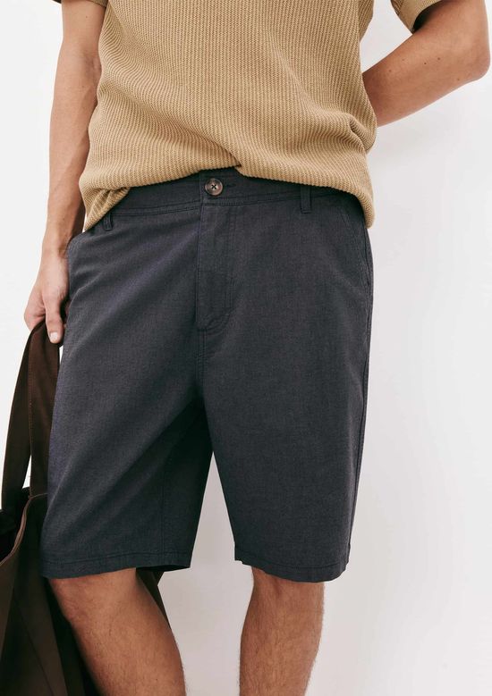 Foto do produto: Bermuda Básica Masculina Chino Em Tecido Fio Tinto - Cinza