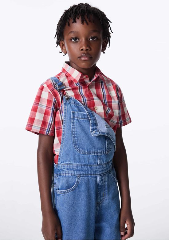 Foto do produto: Camisa Infantil Unissex Tricoline Xadrez - Vermelho