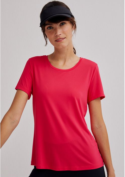 Camiseta Básica Feminina Esportiva Manga Curta Ultra - Rosa