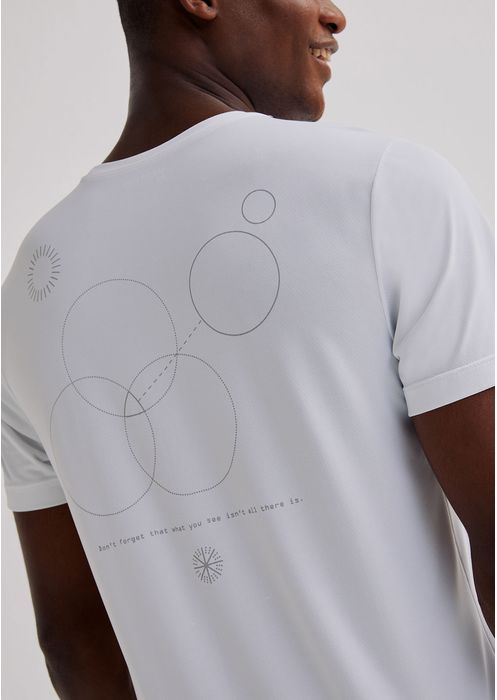 Camiseta Masculina Esportiva Com Secagem Rápida Estampada - Off White