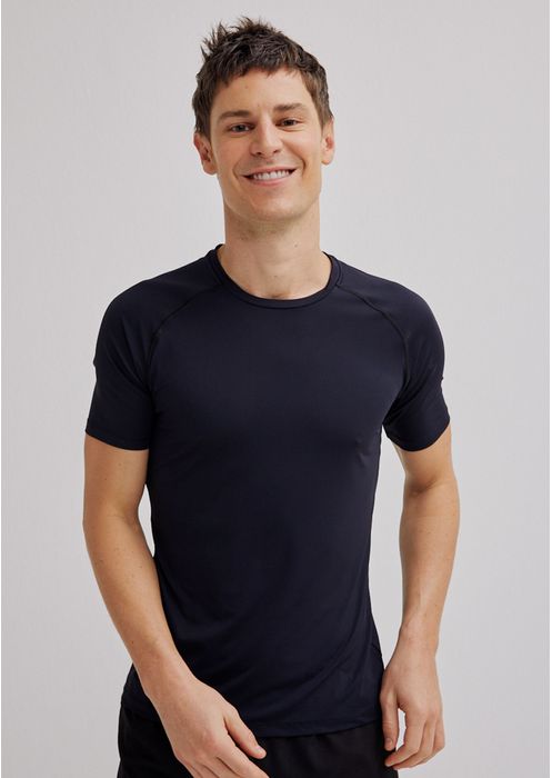 Camiseta Esportiva Masculina Em Poliamida Reciclada Proteção Uv50+ - Preto
