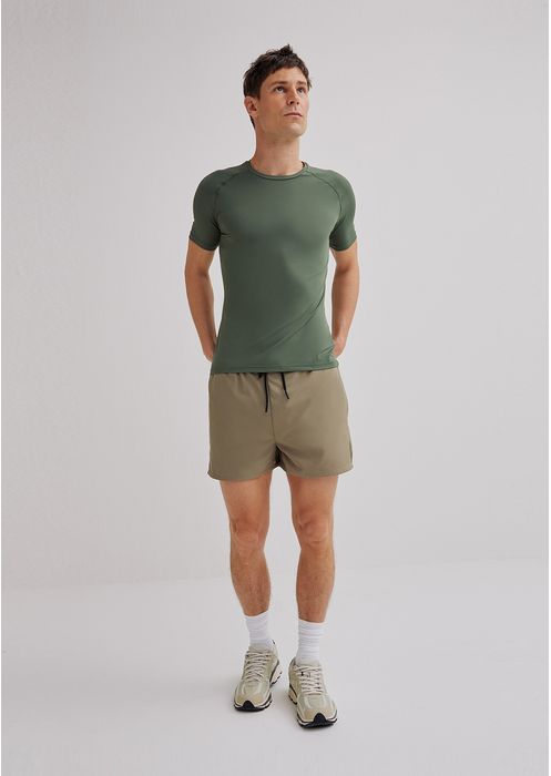 Camiseta Esportiva Masculina Em Poliamida Reciclada Proteção Uv50+ - Verde Militar