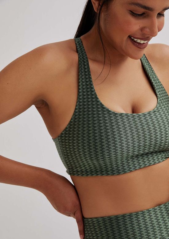 Foto do produto: Top Esportivo Feminino Alça Cruzada Texturizada - Verde