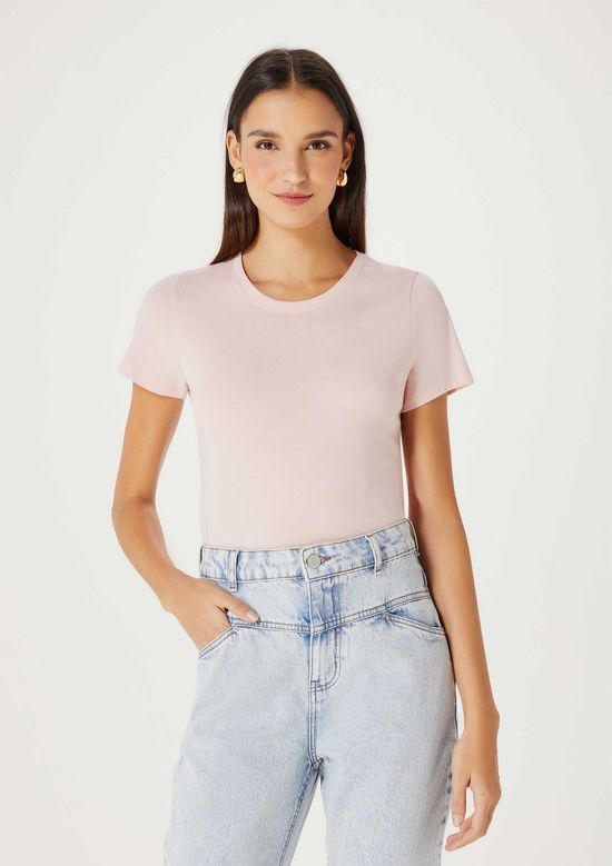 Foto do produto: Camiseta Básica Feminina Slim World - Rosa