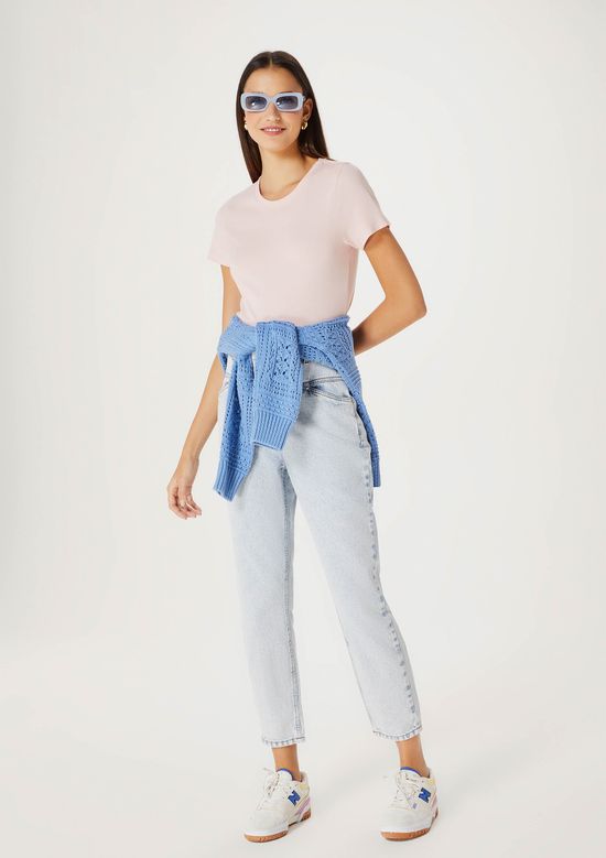 Foto do produto: Camiseta Básica Feminina Slim World - Rosa