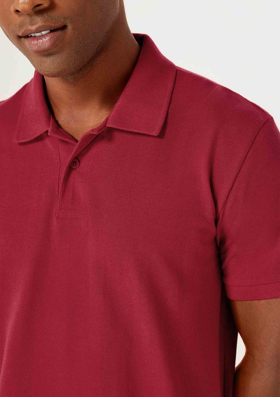 Foto do produto: Camisa Polo Básica Masculina Em Piquet - Vermelho