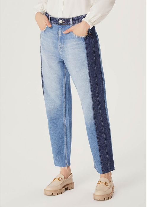 Calça Jeans Feminina Reta Cintura Alta - Azul