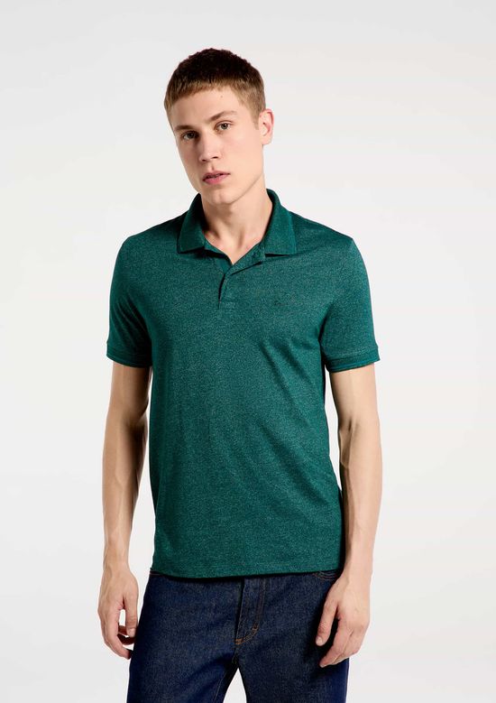 Foto do produto: Camisa Polo Básica Masculina Em Malha Texturizada - Verde