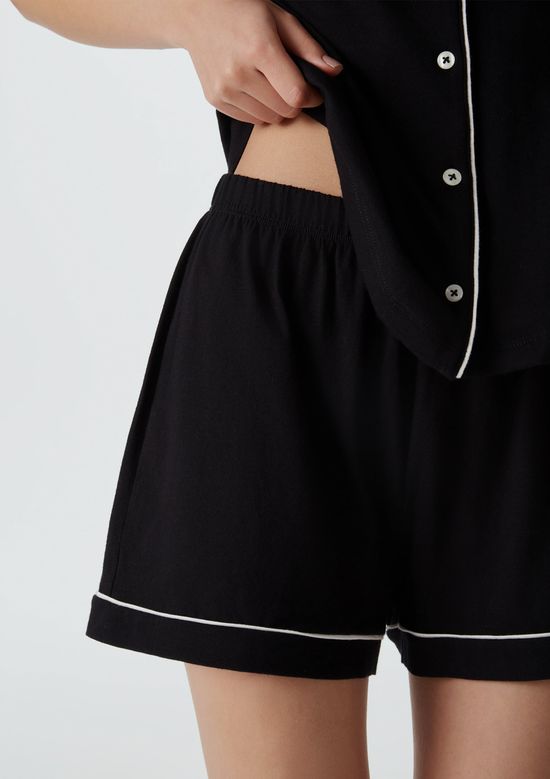 Foto do produto: Pijama Curto Feminino Com Botões - Preto