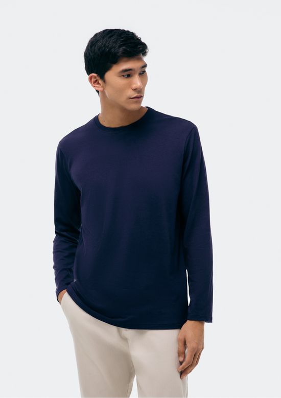 Foto do produto: Camiseta Básica Masculina Manga Longa World - Azul