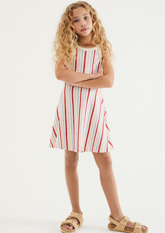 Foto do produto: Vestido Infantil Curto Em Ribana Canelada - Creme