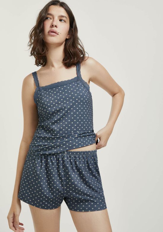 Foto do produto: Pijama Curto Feminino Estampado - Azul