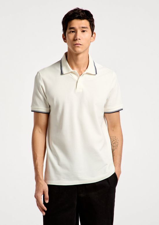 Foto do produto: Camisa Polo Básica Masculina Manga Curta Em Piquet - Branco