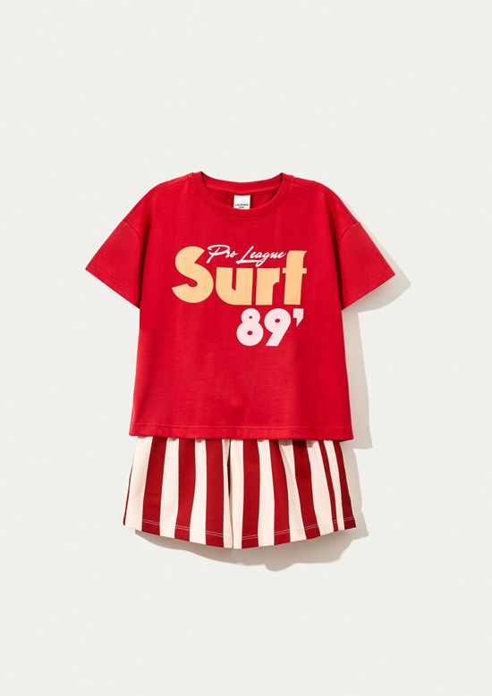 Foto do produto: Conjunto Infantil Menina Curto Estampado - Vermelho