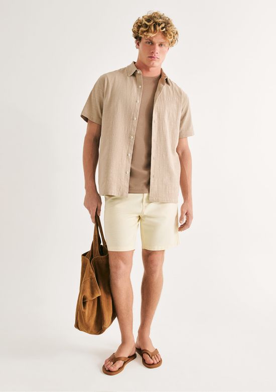 Foto do produto: Bermuda Masculina Reta Fio Tinto - Off white