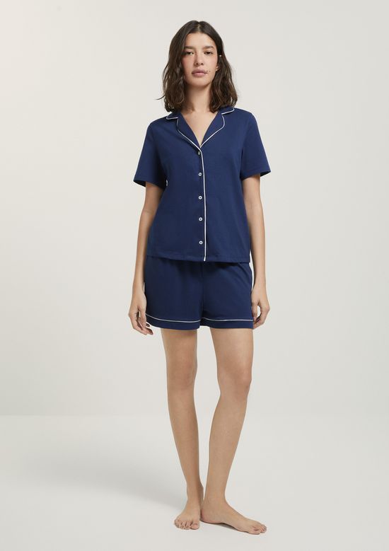 Foto do produto: Pijama Curto Feminino Com Botões - Azul