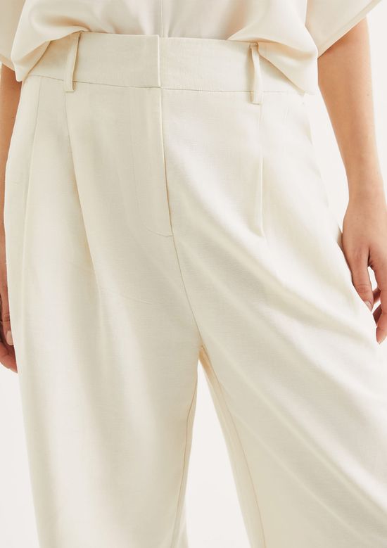 Foto do produto: Calça Feminina Cintura Média Com Linho - Creme