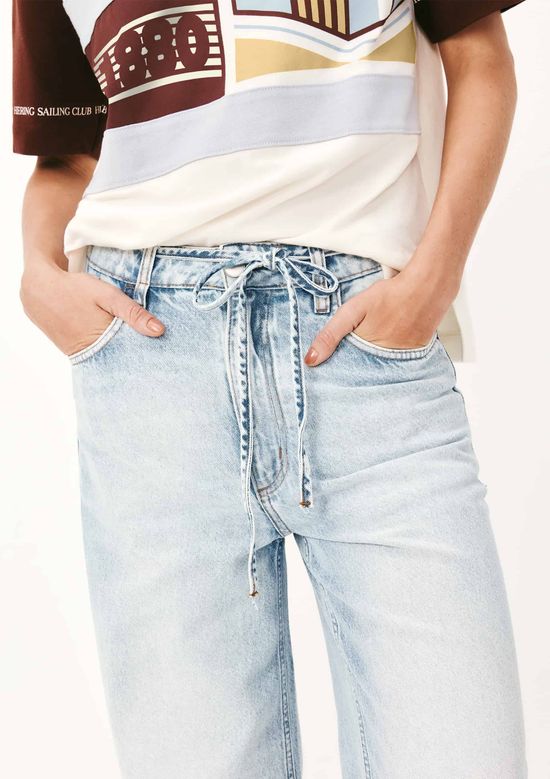 Foto do produto: Calça Jeans Feminina Cintura Média Wide Leg - Azul